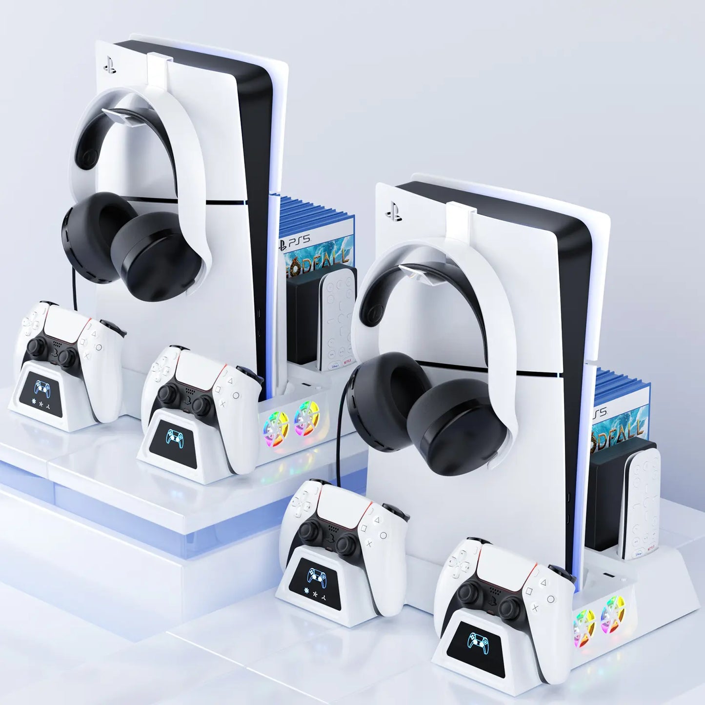 PS5 Controller Charging Station with Cooling Fan | Dual Controller Charger Stand