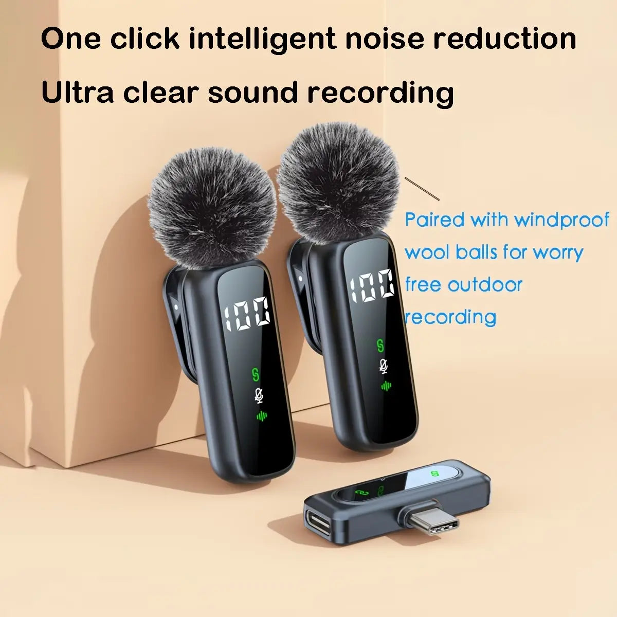 Mini Wireless Lapel Microphone | 360° Audio | 14H Battery