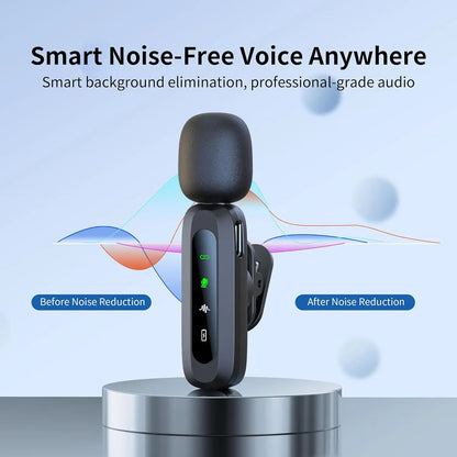 Wireless Mini Lavalier Microphone with Noise Reduction | USB-C Plug & Play