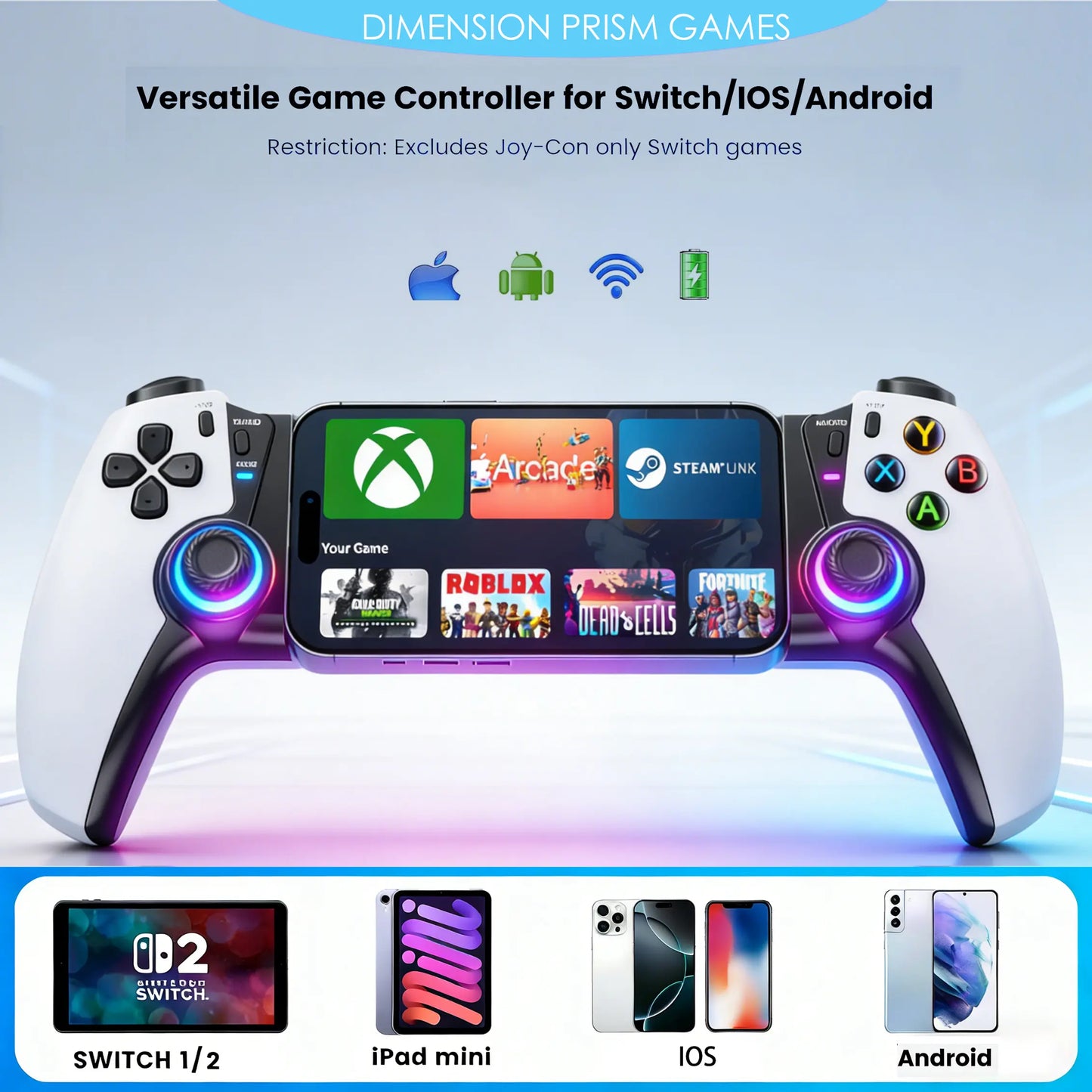 Mobile Gaming Controller for Android / Iphone 15-17 / Switch 2 / Ipad Mini 