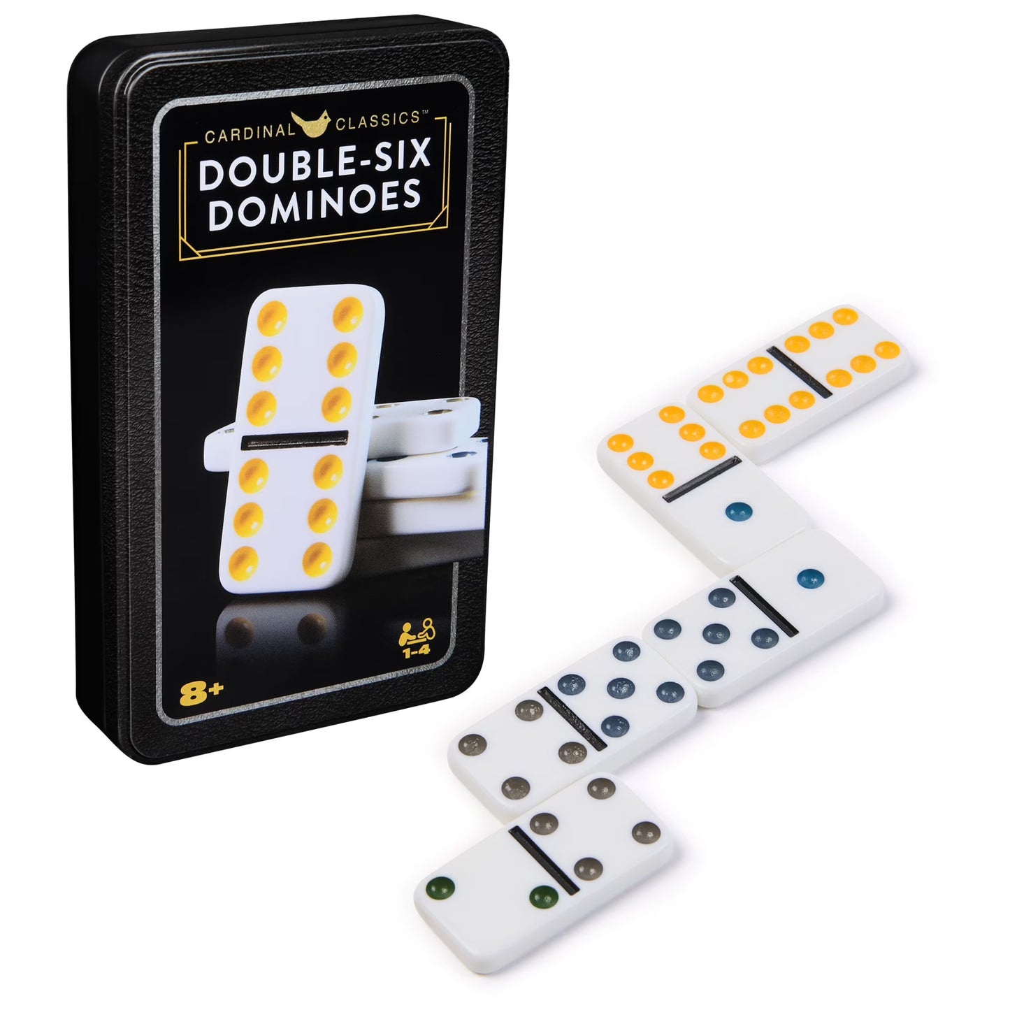 Spin Master Games,  Classics, Double Six Dominoes Set in Storage Tin, Ages 8 and Up