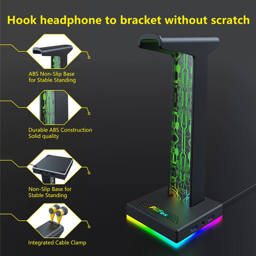 RGB Gaming Headphone Stand with Lighting Effects 