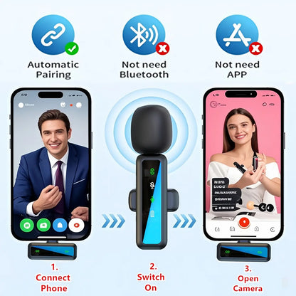 Wireless Mini Lavalier Microphone with Noise Reduction | USB-C Plug & Play