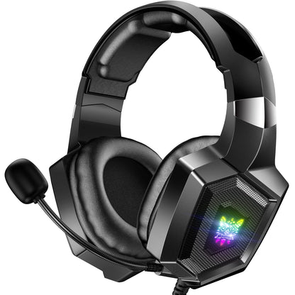 K8 Gaming Headphones with Flexible HD Mic RGB Light Surround Sound Over-Ear for pc and xbox