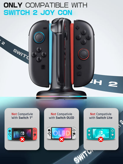 Mumba 4-in-1 Fast Charging Dock for Nintendo Switch | Joy-Con & Controller Charger