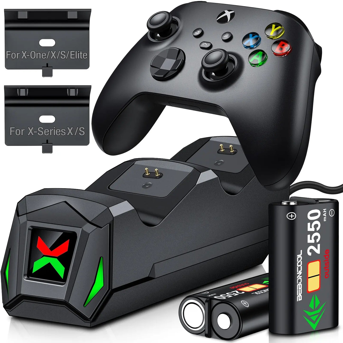 Xbox Controller Charging Station with 2 Rechargeable Battery Packs (5520mWh)