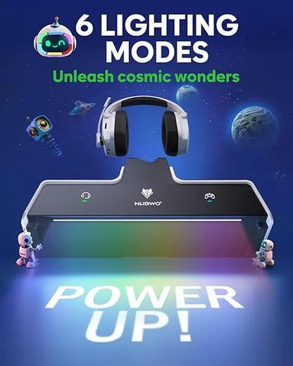 NUBWO G06 Pro Wireless Gaming Headset & PS5 Dual Controller Charging Station