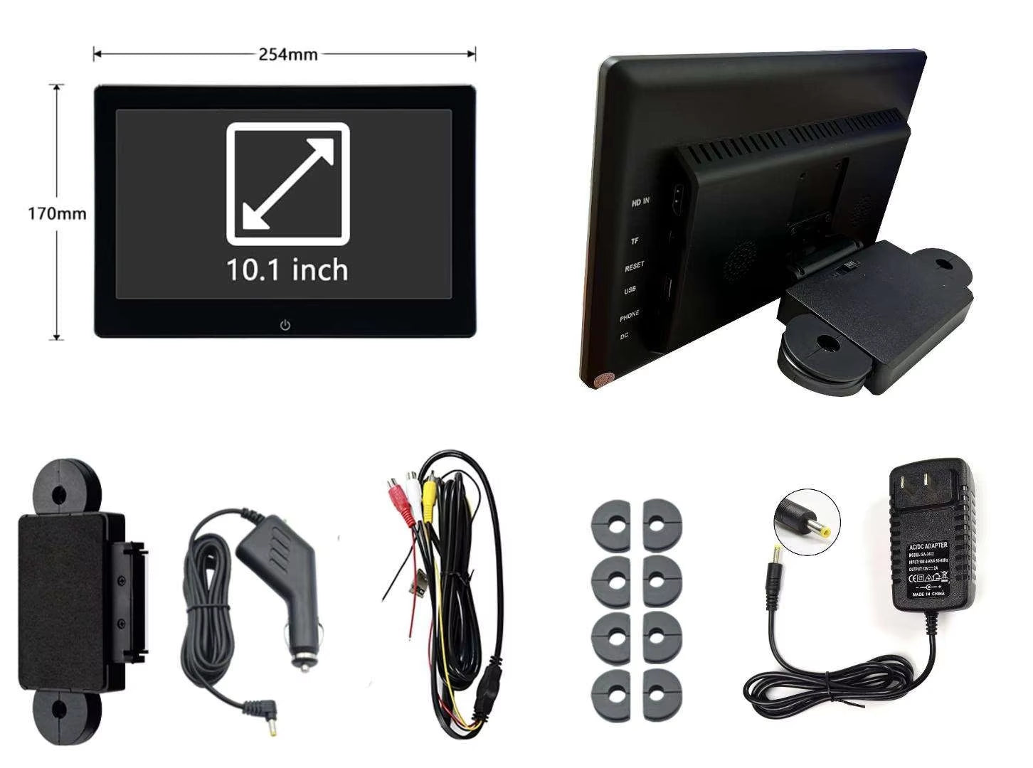 10.1" Android 13 Car Headrest Monitor | 2+32GB Rear Seat Entertainment System | Touchscreen, USB & SD Card