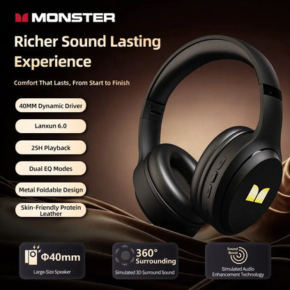 MONSTER N21 Noise Cancelling Wireless Over-Ear Bluetooth Headphones