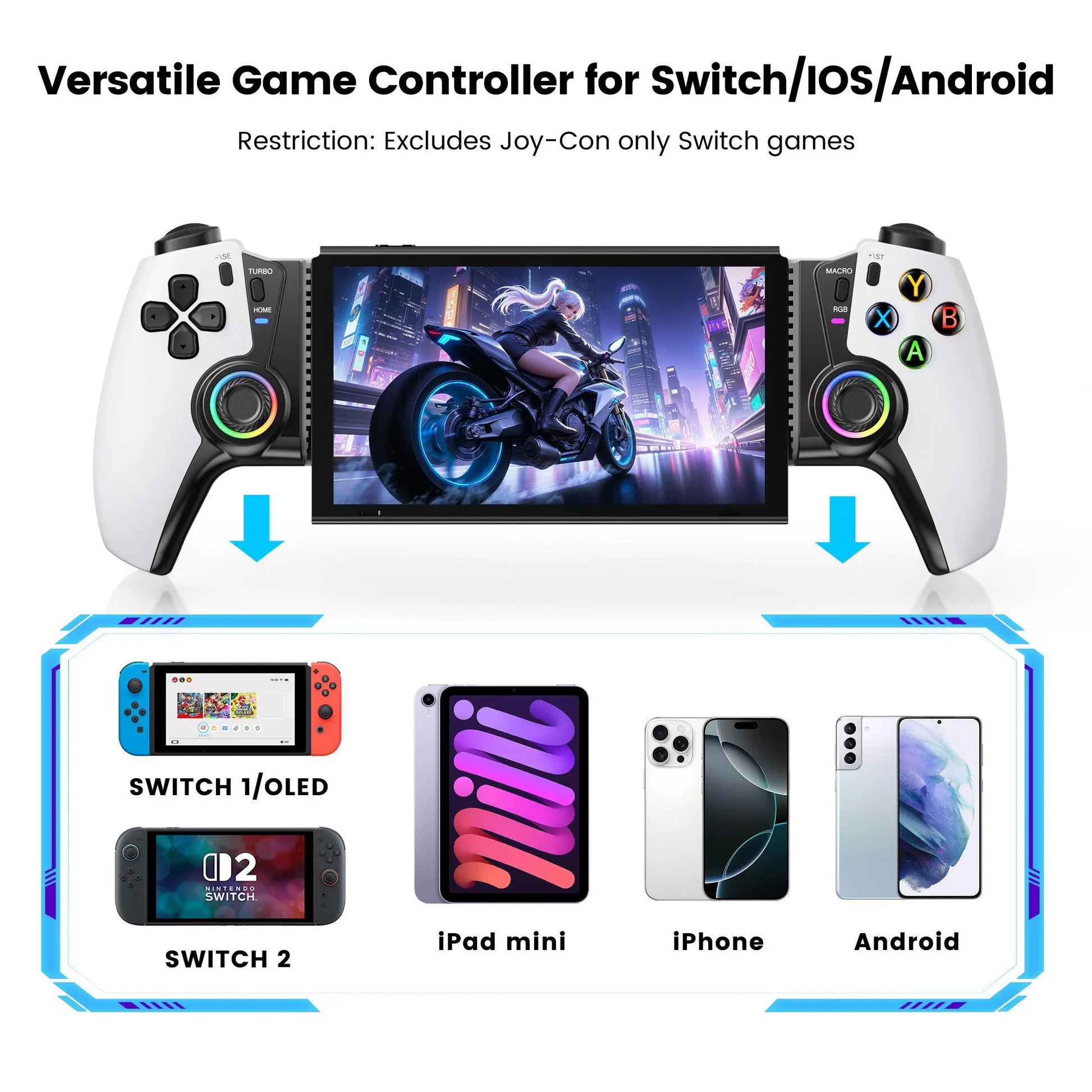 ESYWEN Wireless Gaming Controller for iPhone, Android & Switch | Hall Joystick