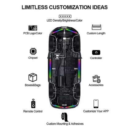 RGBIC Car Underglow LED Light Kit | 6-Piece Waterproof Underbody Lighting
