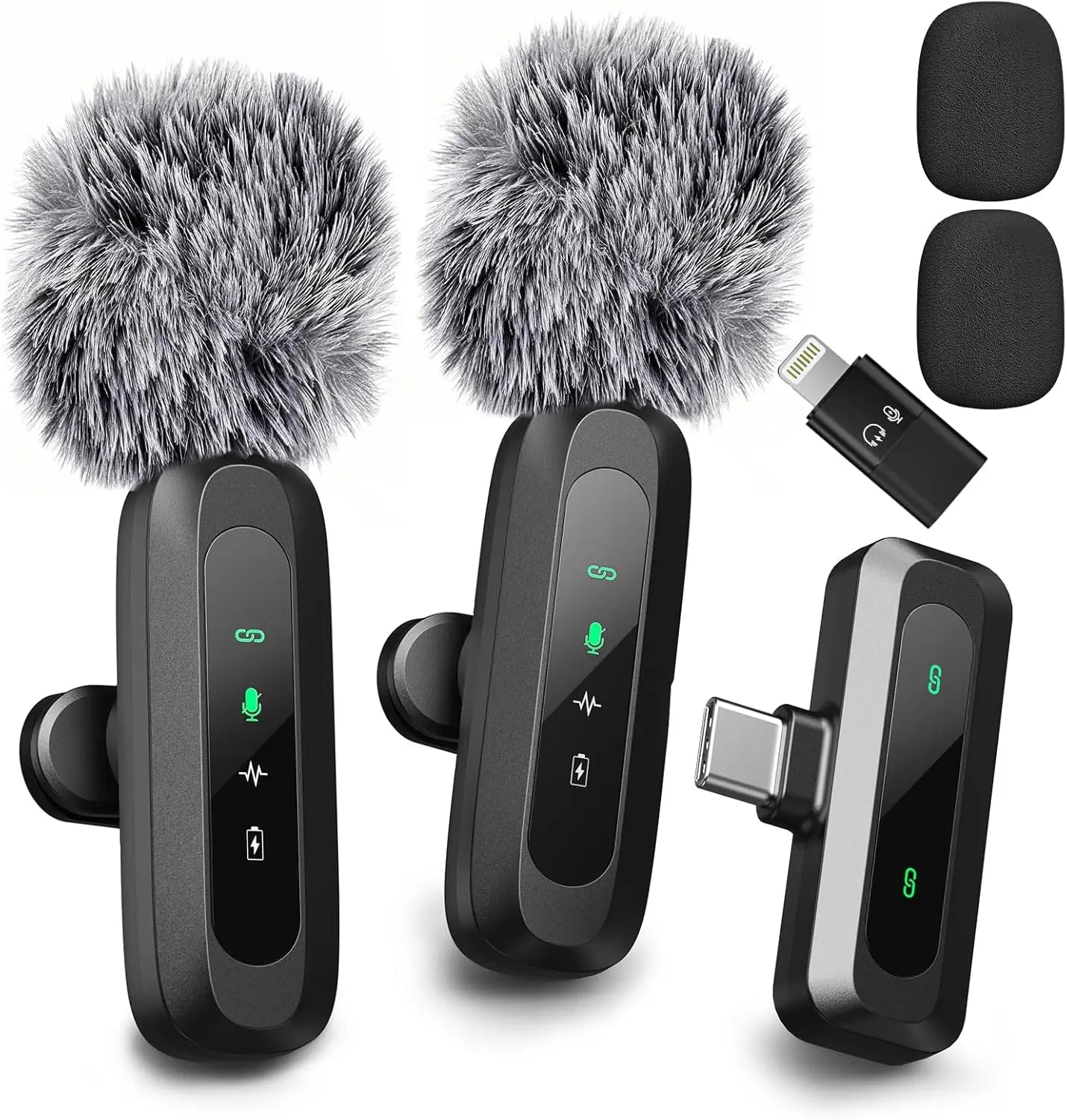 Wireless Mini Lavalier Microphone with Noise Reduction | USB-C Plug & Play
