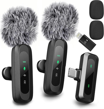Wireless Mini Lavalier Microphone with Noise Reduction | USB-C Plug & Play