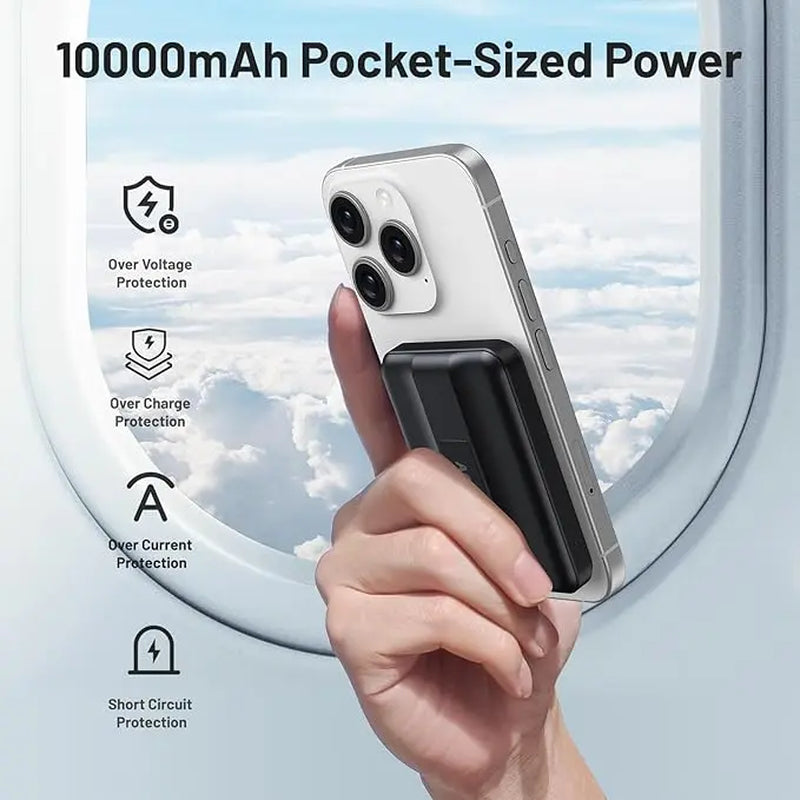 AOGUERBE Magnetic Wireless Power Bank 10000mAh | 15W Fast Charging | LED Display