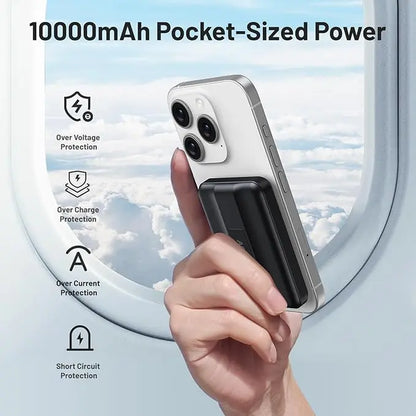 AOGUERBE Magnetic Wireless Power Bank 10000mAh | 15W Fast Charging | LED Display