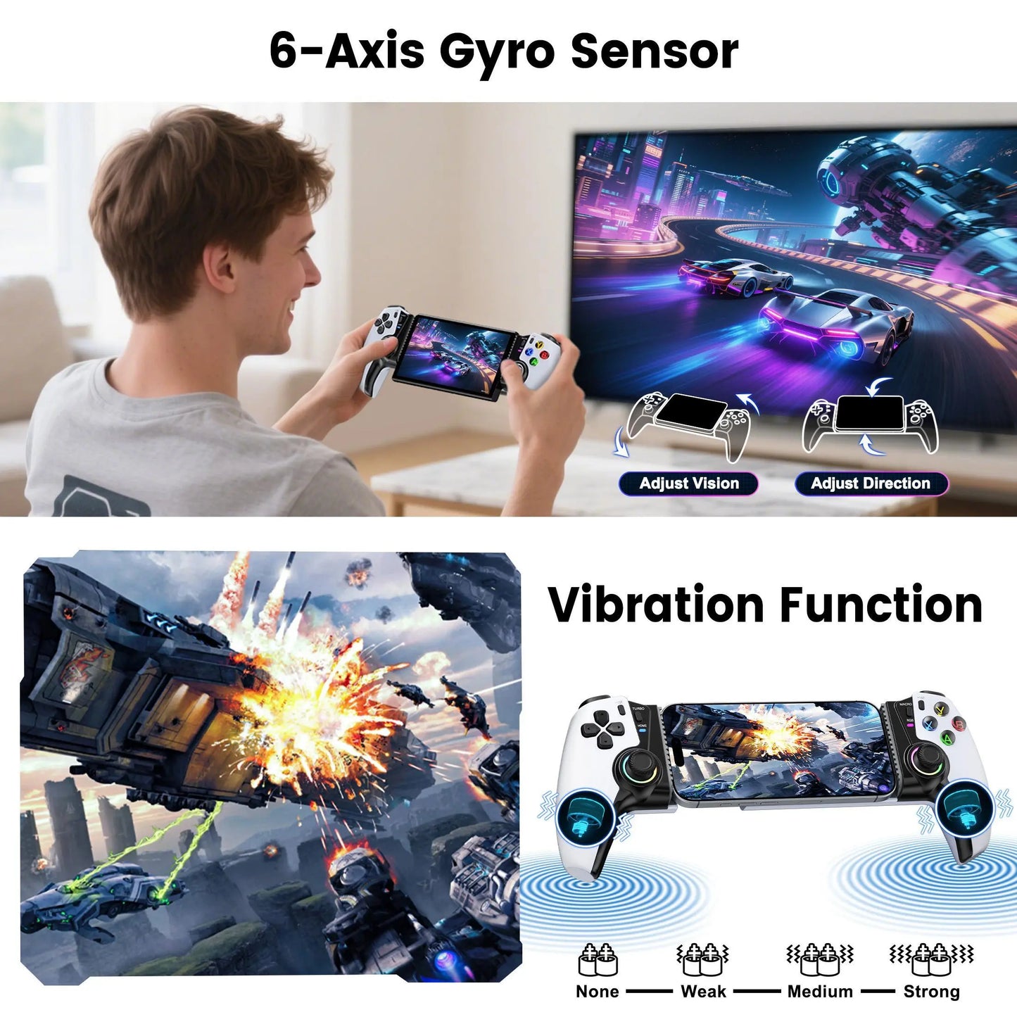 ESYWEN Wireless Gaming Controller for iPhone, Android & Switch | Hall Joystick