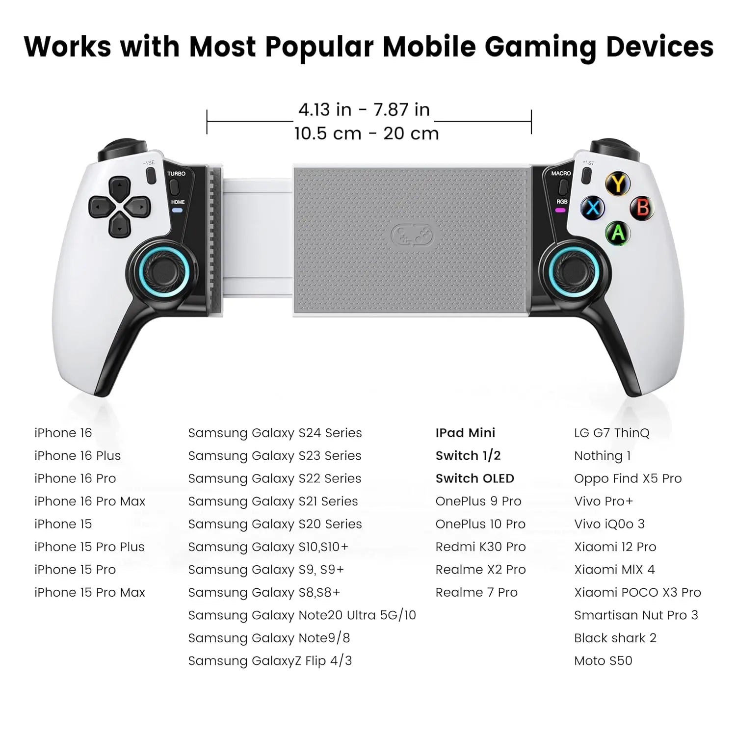 Mobile Gaming Controller for Android / Iphone 15-17 / Switch 2 / Ipad Mini 