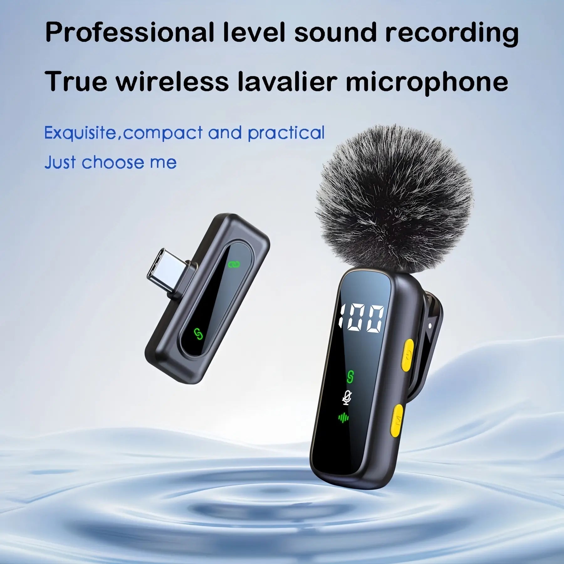 Mini Wireless Lapel Microphone | 360° Audio | 14H Battery