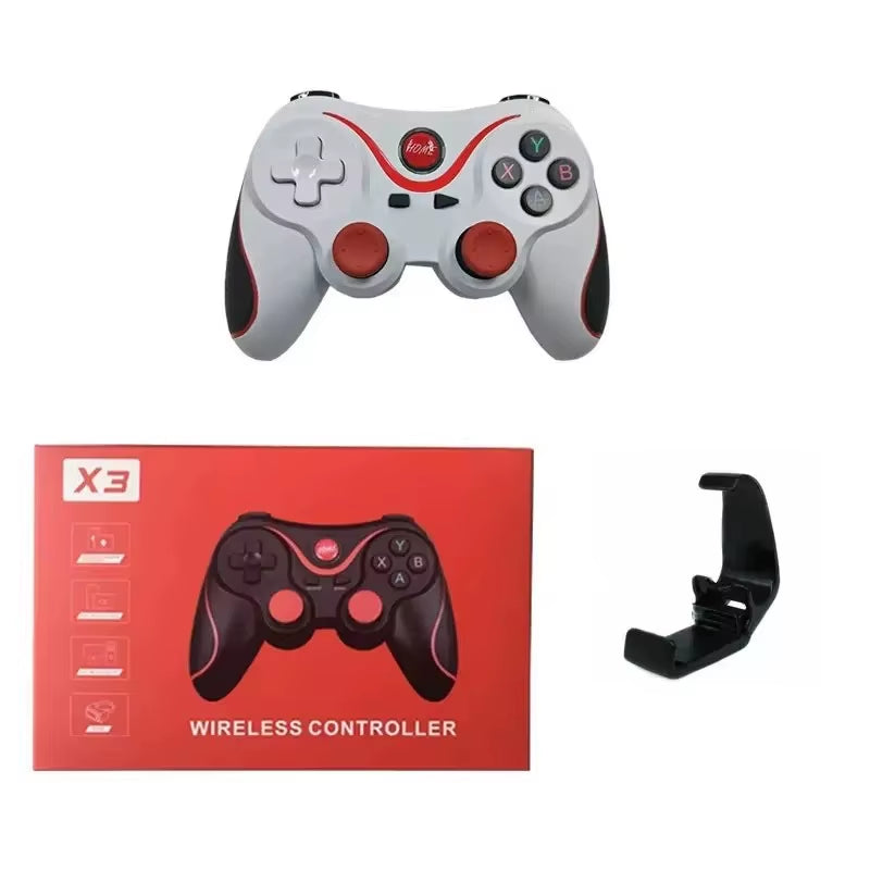 T3 X3 Wireless Gaming Controller | 2.4GHz Gamepad with Phone Holder for PC, Android & TV Box