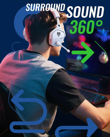 NUBWO G06 Pro Wireless Gaming Headset & PS5 Dual Controller Charging Station