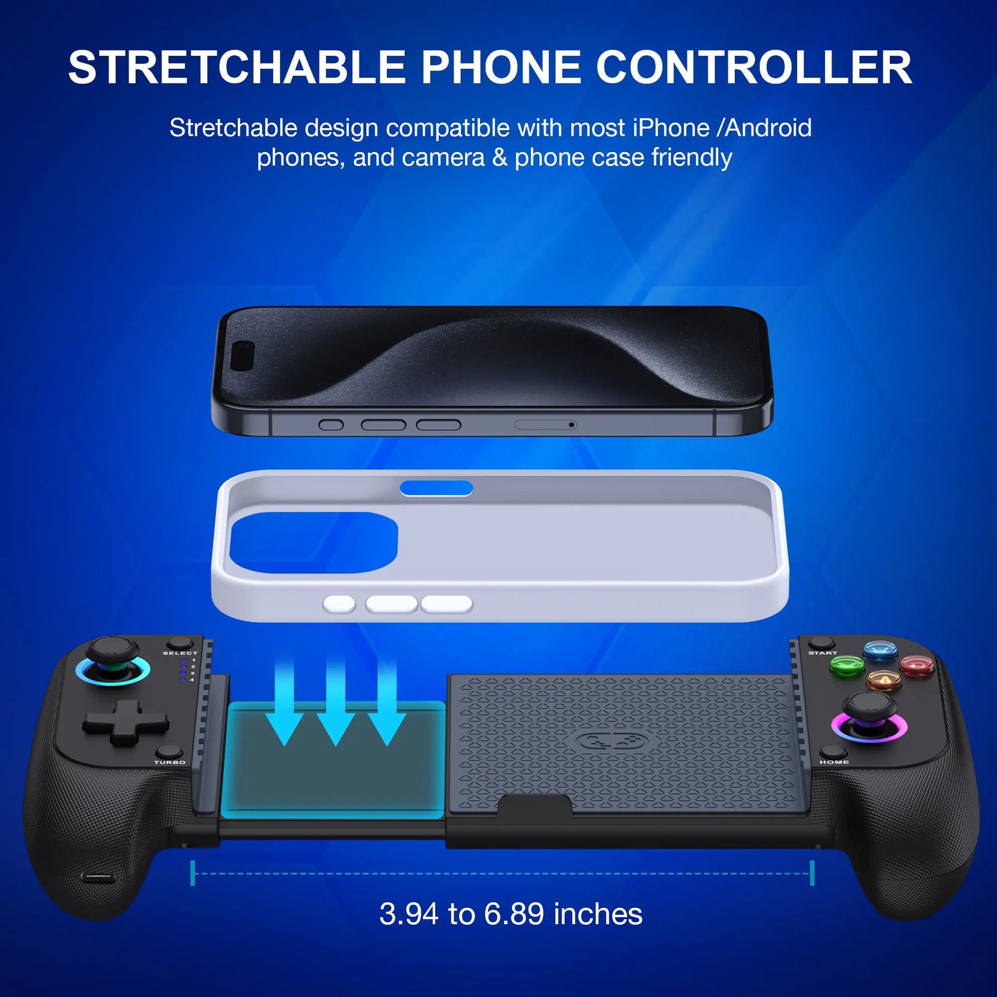 Wireless Mobile Gaming Controller for iPhone & Android | Hall Effect Joystick | Turbo