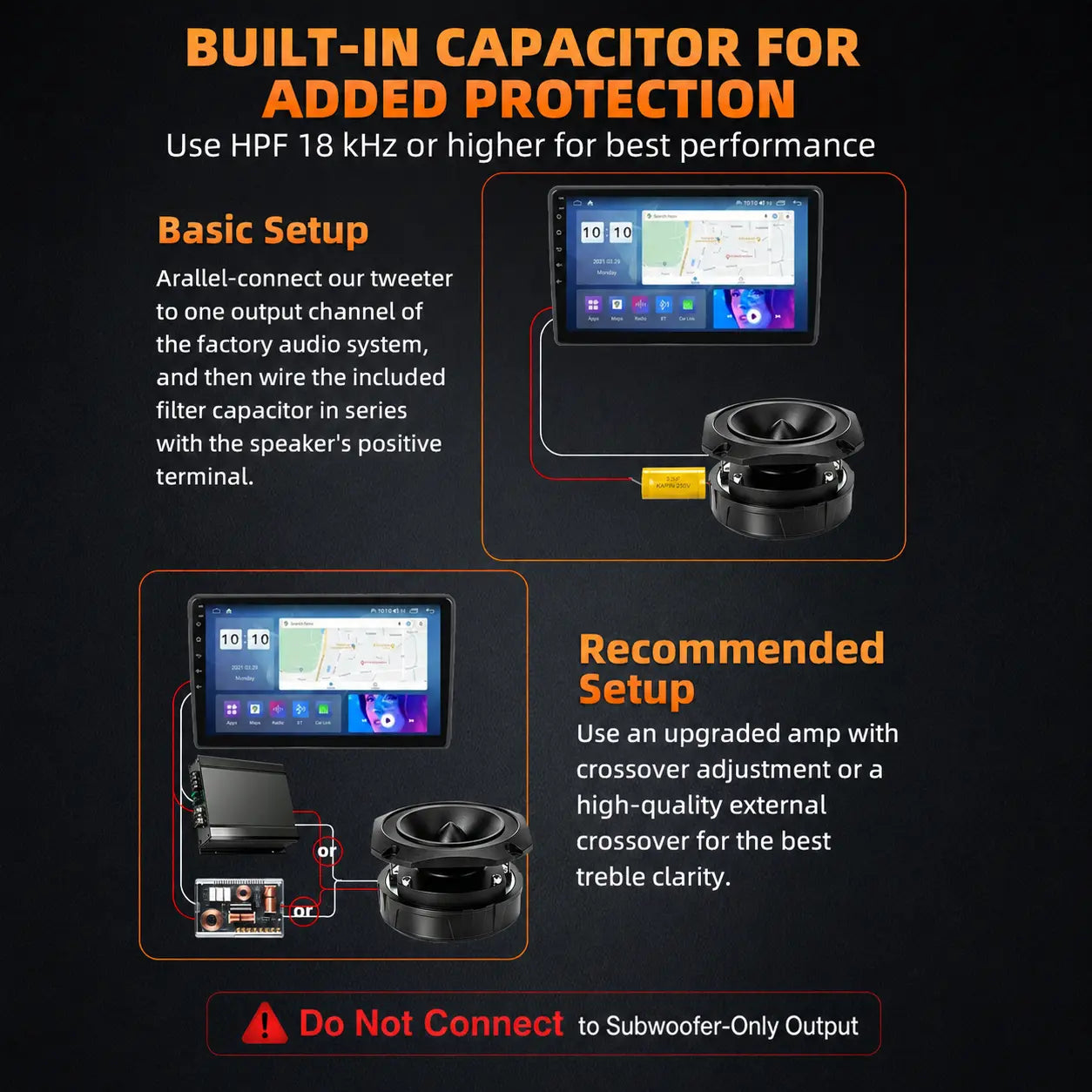 1200W Car Audio Super Tweeters pair 