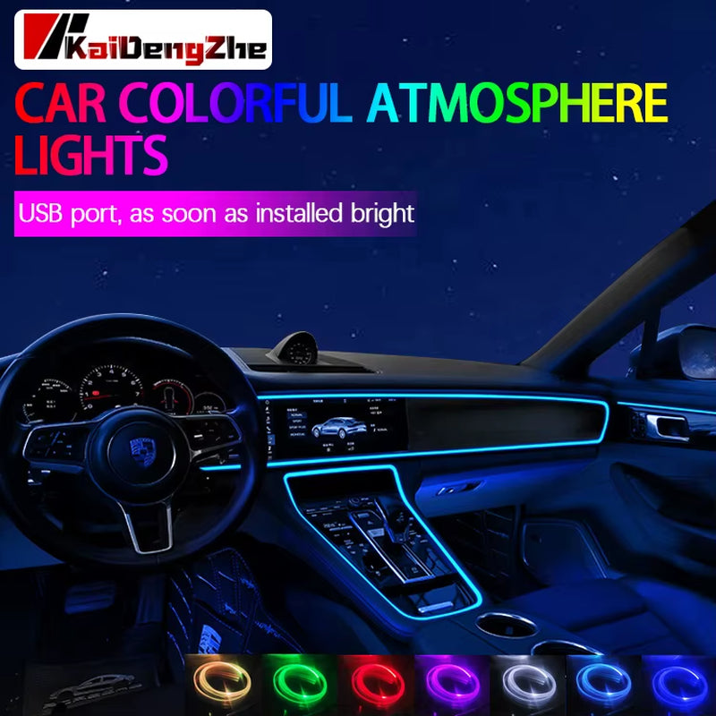 RGB Car Interior Ambient Lights | USB LED Strip Kit with 7 Colors