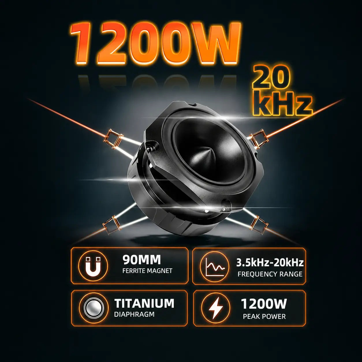 1200W Car Audio Super Tweeters pair 
