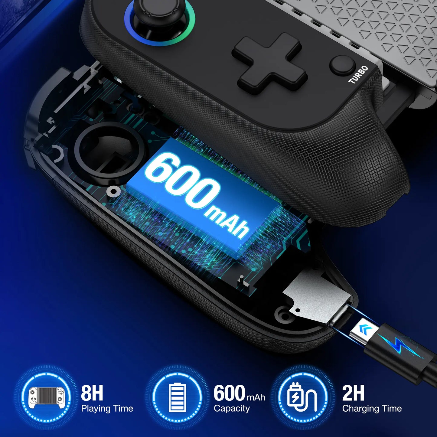 Wireless Mobile Gaming Controller for iPhone & Android | Hall Effect Joystick | Turbo