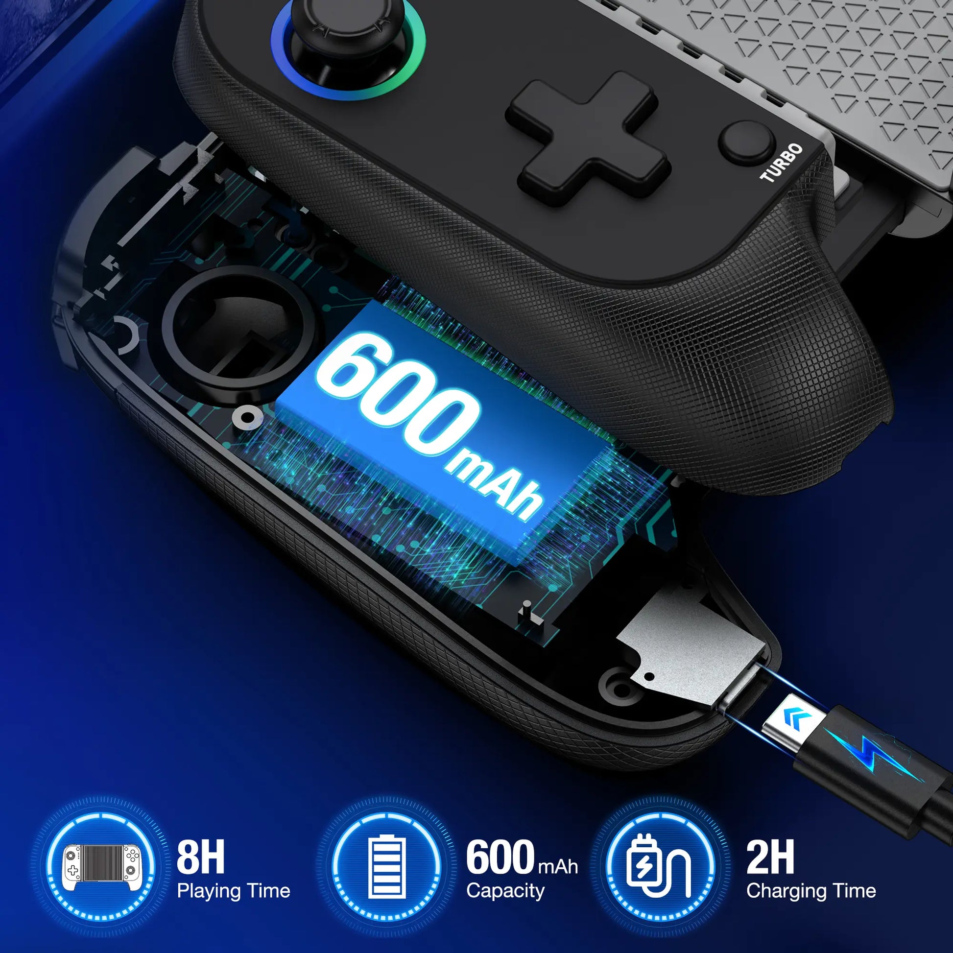 Wireless Mobile Gaming Controller for iPhone & Android | Hall Effect Joystick | Turbo