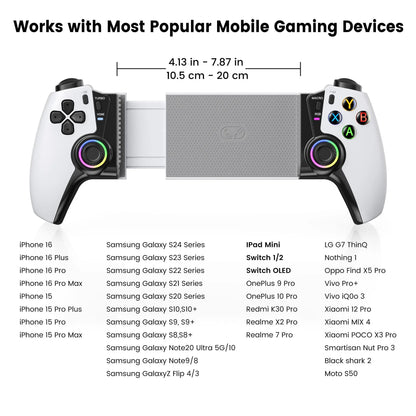 ESYWEN Wireless Gaming Controller for iPhone, Android & Switch | Hall Joystick