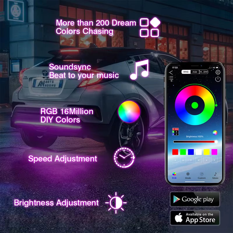 RGBIC Car Underglow Lights | APP Control | Waterproof LED Underbody Kit