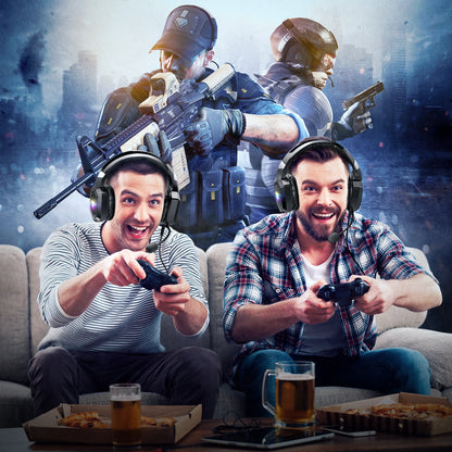 K8 Gaming Headphones with Flexible HD Mic RGB Light Surround Sound Over-Ear for pc and xbox