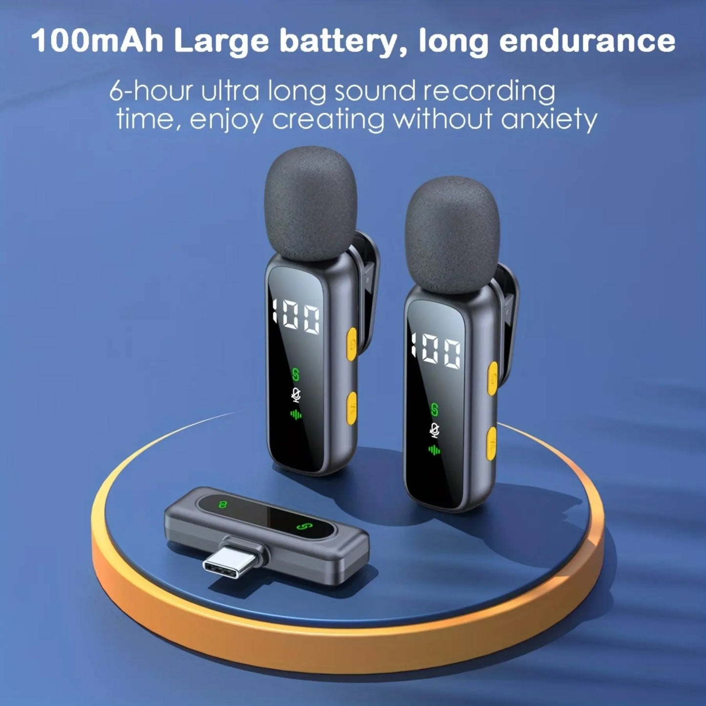 Mini Wireless Lapel Microphone | 360° Audio | 14H Battery