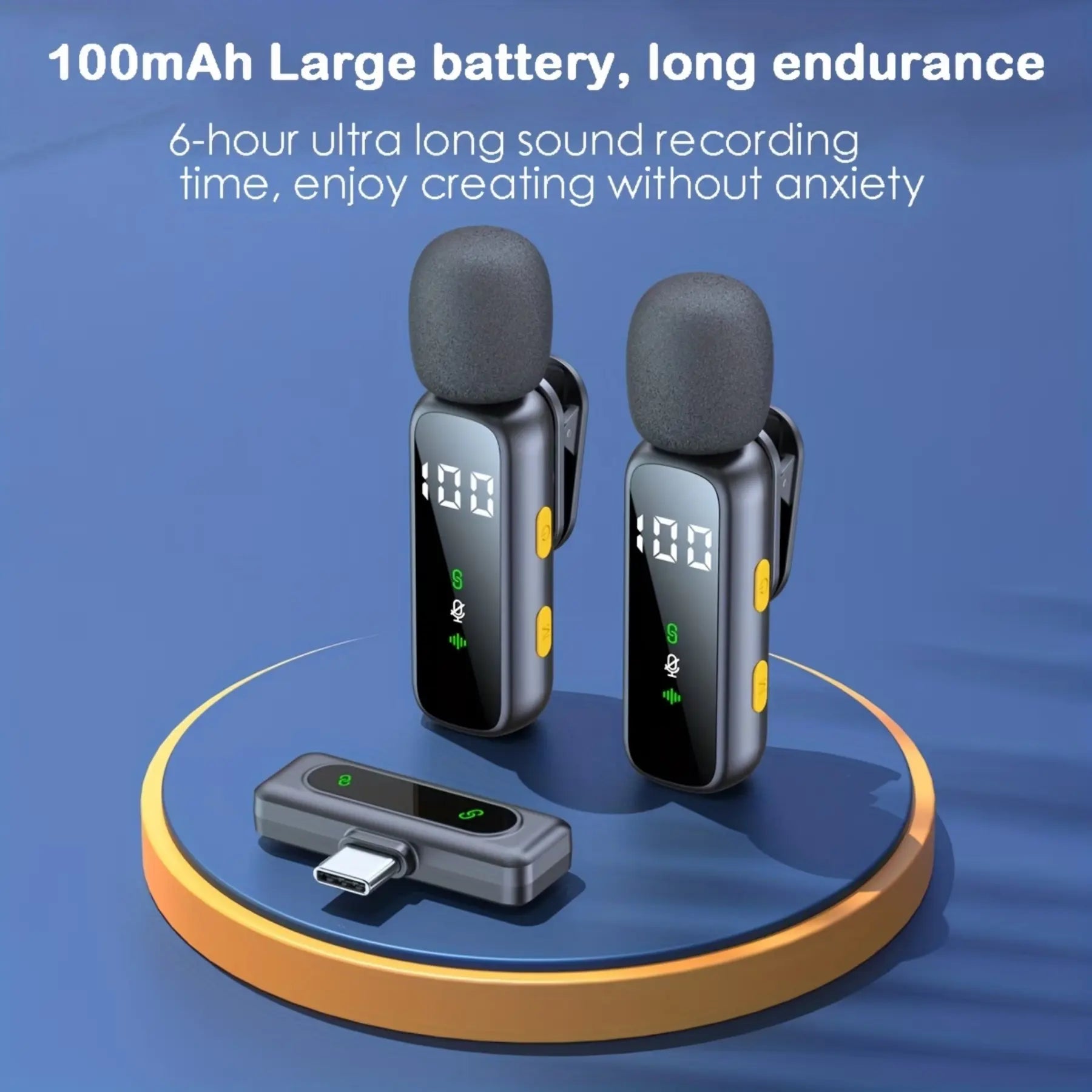 Mini Wireless Lapel Microphone | 360° Audio | 14H Battery