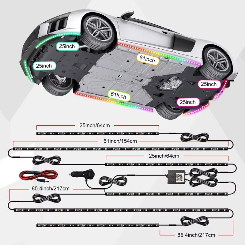RGBIC Car Underglow Lights | APP Control | Waterproof LED Underbody Kit