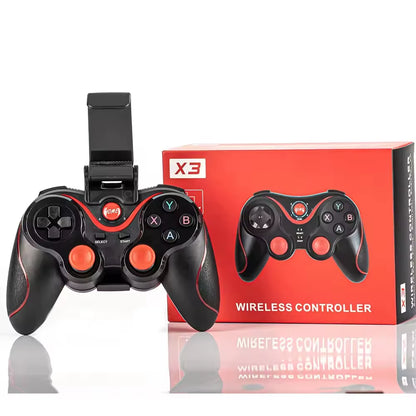 T3 X3 Wireless Gaming Controller | 2.4GHz Gamepad with Phone Holder for PC, Android & TV Box