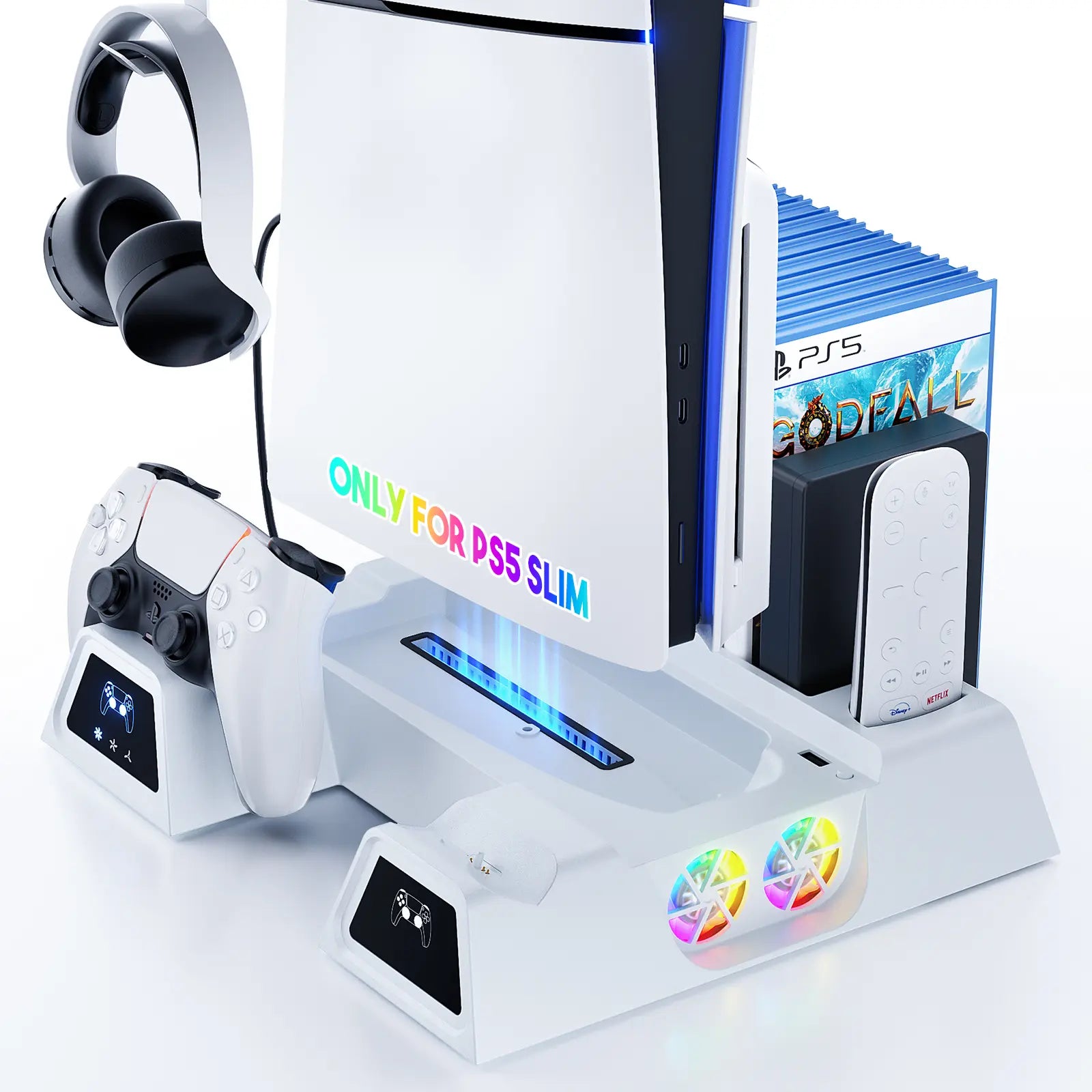 PS5 Controller Charging Station with Cooling Fan | Dual Controller Charger Stand