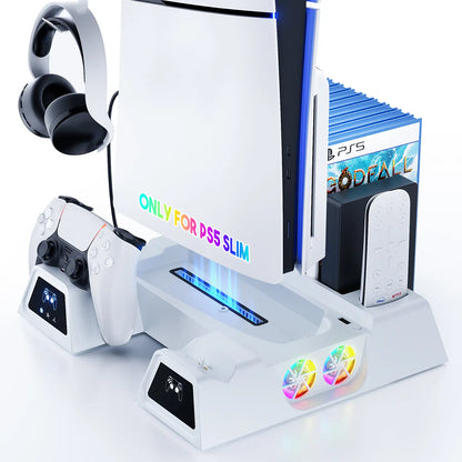 PS5 Controller Charging Station with Cooling Fan | Dual Controller Charger Stand
