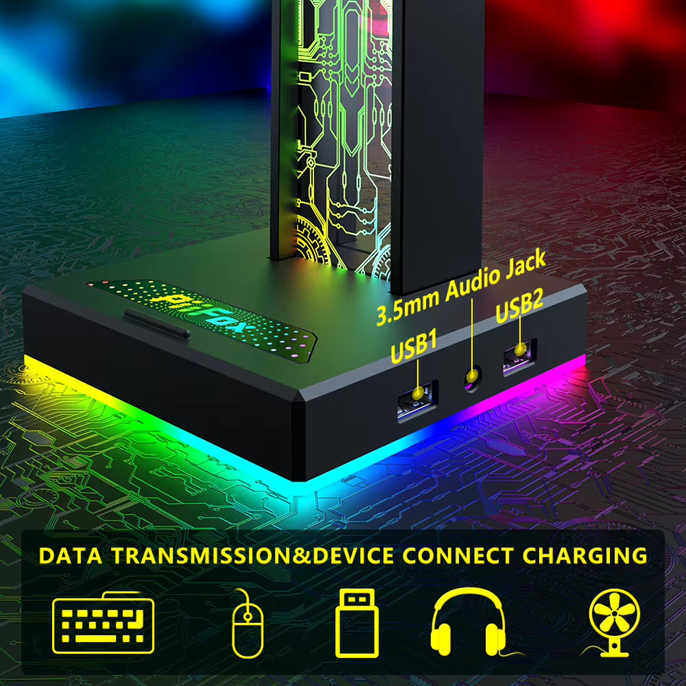 RGB Gaming Headphone Stand with Lighting Effects 