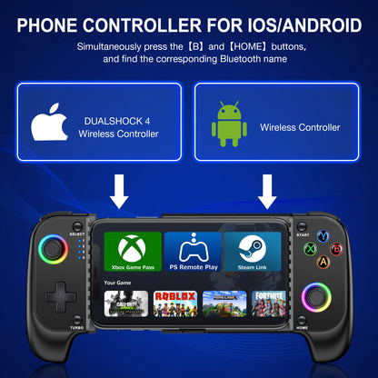 Wireless Mobile Gaming Controller for iPhone & Android | Hall Effect Joystick | Turbo