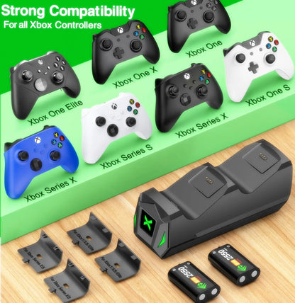 Xbox Controller Charging Station with 2 Rechargeable Battery Packs (5520mWh)