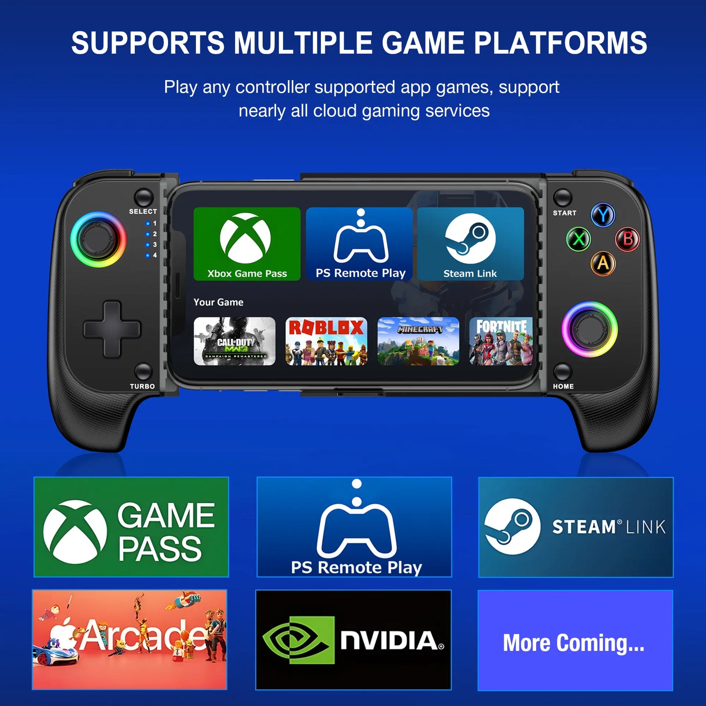 Wireless Mobile Gaming Controller for iPhone & Android | Hall Effect Joystick | Turbo