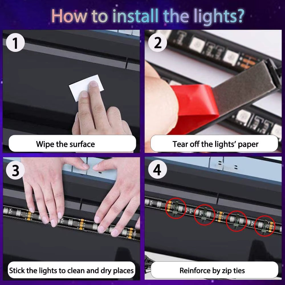 RGBIC Car Underglow Lights | APP Control | Waterproof LED Underbody Kit