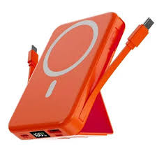 Magnetic Power Bank 10000mAh | 22.5W Fast Charging | Built-In Cables & Stand